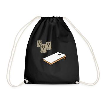Cornhole Player Halloween - Funny Cornhole - Drawstring Bag - black - Front