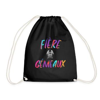 Fière gémeaux cadeau gémeaux signe zodiaque humour - Sac de sport léger - noir - Devant