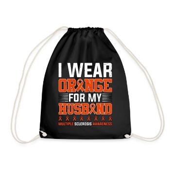 I Wear Orange For My Husband Multiple Sclerosis - Drawstring Bag - black - Front