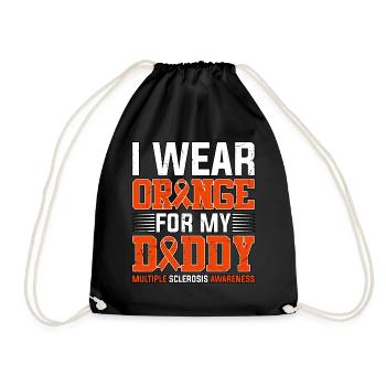 I Wear Orange For My Daddy Multiple Sclerosis - Drawstring Bag - black - Front