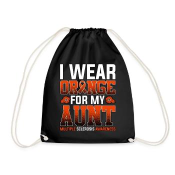 I Wear Orange For My Aunt Multiple Sclerosis - Drawstring Bag - black - Front