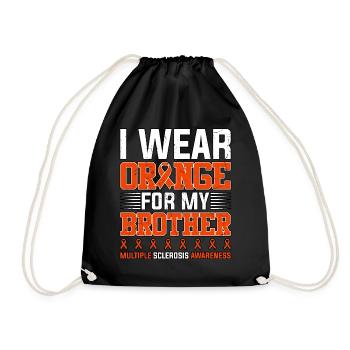 Je porte de l’orange pour la sclérose en plaques de mon frère - Sac de sport léger - noir - Devant