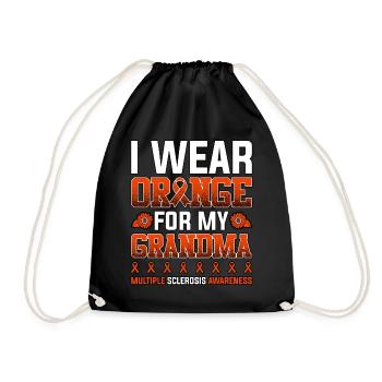 I Wear Orange For My Grandma Multiple Sclerosis - Drawstring Bag - black - Front