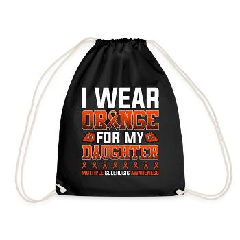 I Wear Orange For My Daughter Multiple Sclerosis - Drawstring Bag - black - Front