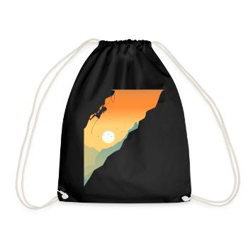 Climbing Mountaineering Bouldering Mountaineer Outdoor - Drawstring Bag - black - Front