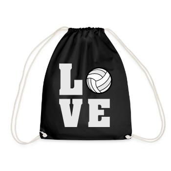 Love Volleyball - Drawstring Bag - black - Front