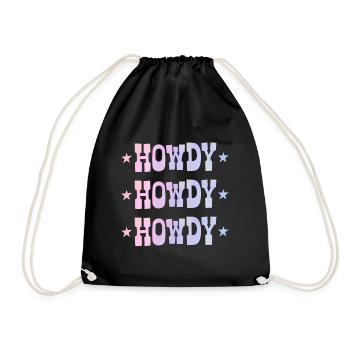 Howdy - Drawstring Bag - black - Front