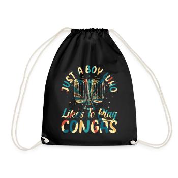 Conga Player Boys - Juste un garçon qui aime jouer C - Sac de sport léger - noir - Devant