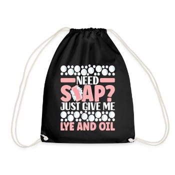 Soap maker soap making - Drawstring Bag - black - Front