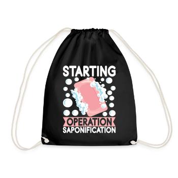 Soap maker soap making - Drawstring Bag - black - Front