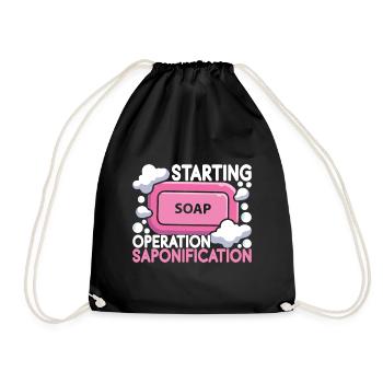 Soap maker soap making - Drawstring Bag - black - Front
