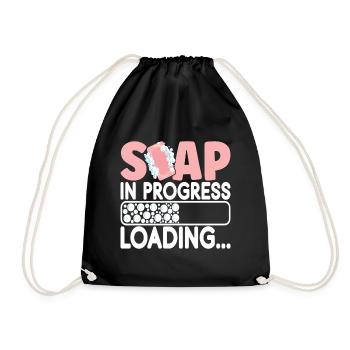 Soap maker soap making - Drawstring Bag - black - Front
