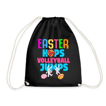 Easter Volleyball Holiday Rabbit Sport - Drawstring Bag - black - Front