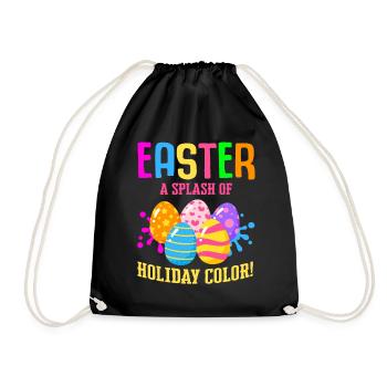 Ostern Bunte Eier färben Kaninchen Eierjagd - Turnbeutel - Schwarz - Vorne