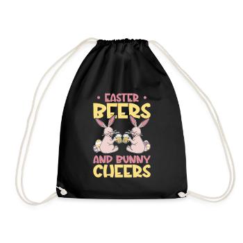Easter Bunnies Beer Drinking Holiday Rabbit - Turnbeutel - Schwarz - Vorne