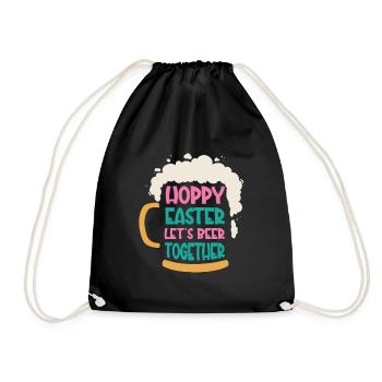 Easter Bunnies Beer Drinking Holiday Rabbit - Turnbeutel - Schwarz - Vorne