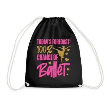 Ballet Dancer Dance Girl Ballerina - Turnbeutel - Schwarz - Vorne