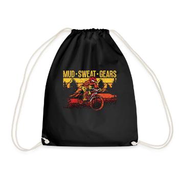 Mountain Bike Mud Sweat Gear Loves Racing Cyclist - Drawstring Bag - black - Front