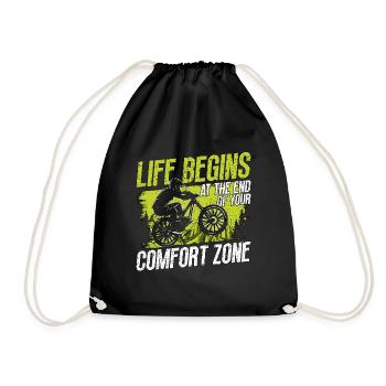 Mountain Bike Life Begins At The End Loves Bicycle - Drawstring Bag - black - Front
