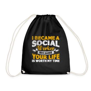 Parce que ta vie vaut mon temps Travailleur social - Sac de sport léger - noir - Devant