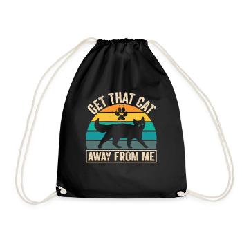 Take the cat away from me lover puppy dog - Drawstring Bag - black - Front