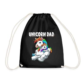 Unicorn Dad für einen Einhorn Liebhaber - Turnbeutel - Schwarz - Vorne