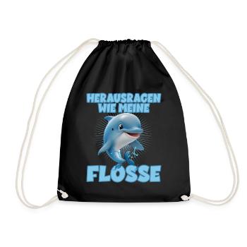 Herausragen wie meine Flosse für einen - Turnbeutel - Schwarz - Vorne
