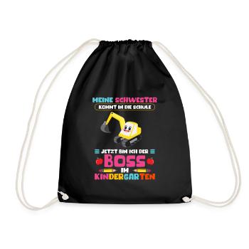 Ma sœur vient à l’école Maintenant je suis la patronne - Sac de sport léger - noir - Devant