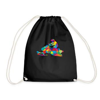 Low Poly Snowmobile Polygon Skidoo - Drawstring Bag - black - Front