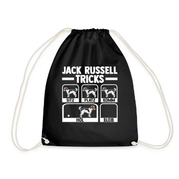 Hund Jack Russell - Turnbeutel - Schwarz - Vorne
