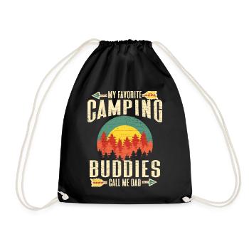 Camper Camping Papa - Turnbeutel - Schwarz - Vorne