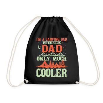Camping Dad Camper Geschenk - Turnbeutel - Schwarz - Vorne