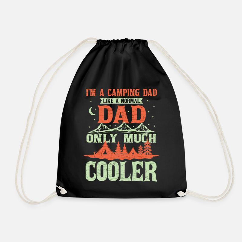 Camping Dad Camper Geschenk - Turnbeutel - Schwarz
