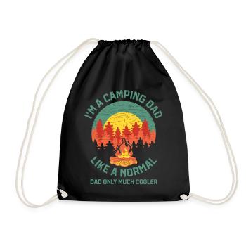 Camping Camper Geschenk Papa - Turnbeutel - Schwarz - Vorne
