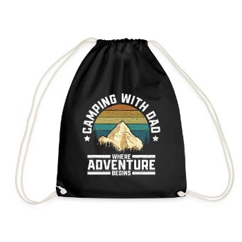 Camping Camper Vater Papa - Turnbeutel - Schwarz - Vorne