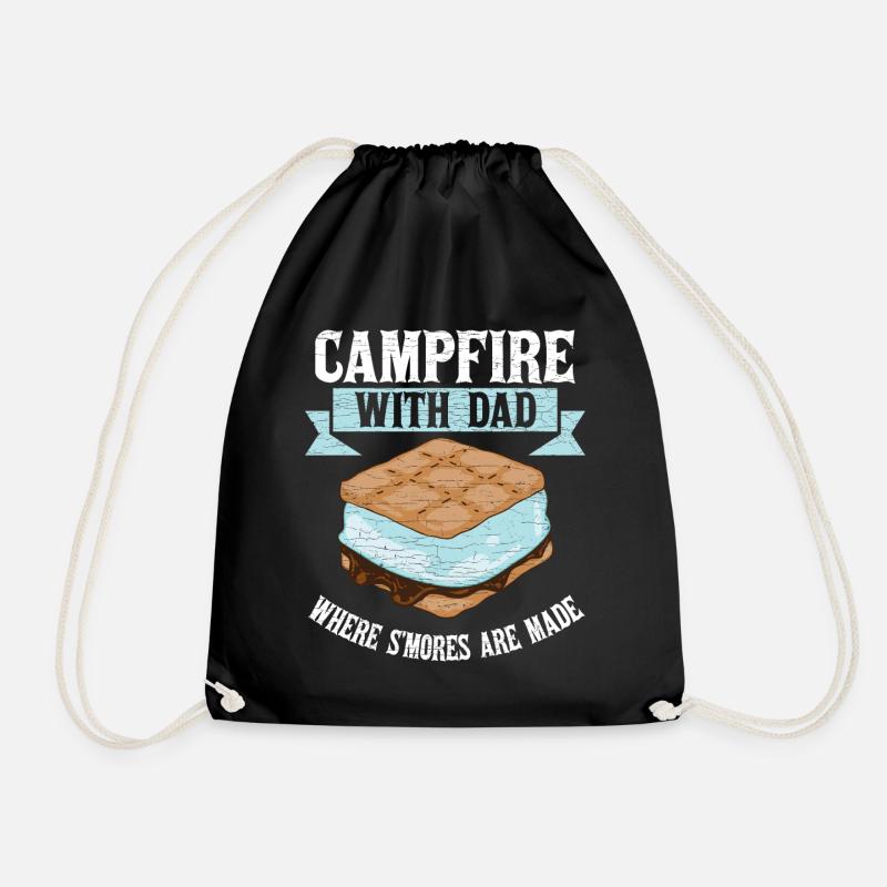 Camping Lagerfeuer Papa - Turnbeutel - Schwarz
