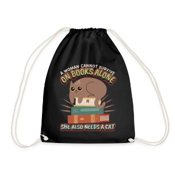 Rat de bibliothèque, livre, lecture, chat, drôle de dicton - Sac de sport léger - noir - Devant