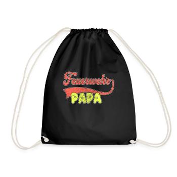 Feuerwehr Papa - Turnbeutel - Schwarz - Vorne