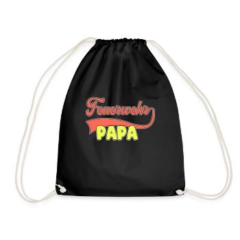 Feuerwehr Papa - Turnbeutel - Schwarz - Vorne