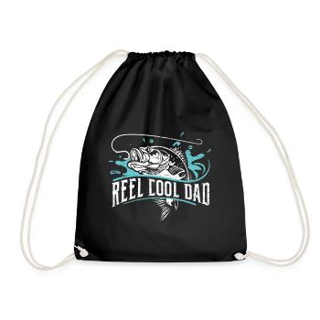 Fischen Angeln Papa Geschenk - Turnbeutel - Schwarz - Vorne