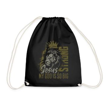 Lion's Crown Jesus Great Faith - Drawstring Bag - black - Front