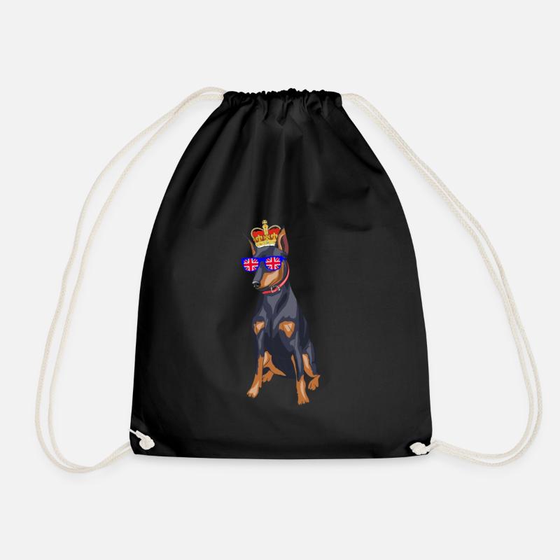 Doberman Queen Elizabeth II Britische Krone - Turnbeutel - Schwarz