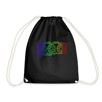 Pixel Look RGB Gaming Graphics Card Gamer - Drawstring Bag - black - Front