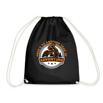 Mountain Bike Here's To Another Year Bike Racing - Drawstring Bag - black - Front