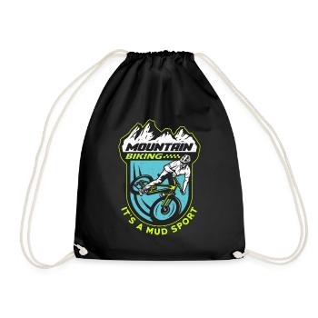 Mountain Biking It's A Mud Sport Racing Cyclist - Drawstring Bag - black - Front