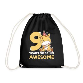 Girafe pour les enfants de 9 ans de neuf ans - Sac de sport léger - noir - Devant