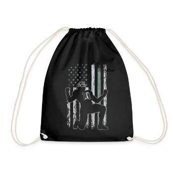 American Football Retro USA Flag 4th of July - Drawstring Bag - black - Front