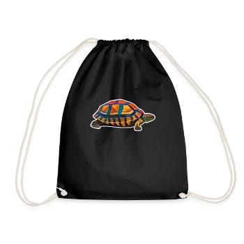 Tortue d’eau colorée tortue géante - Sac de sport léger - noir - Devant