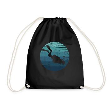 Diving fins Goggles Diving mask Diver Diver - Drawstring Bag - black - Front