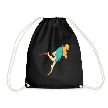Diving mask Diving fins Goggles Diver - Drawstring Bag - black - Front